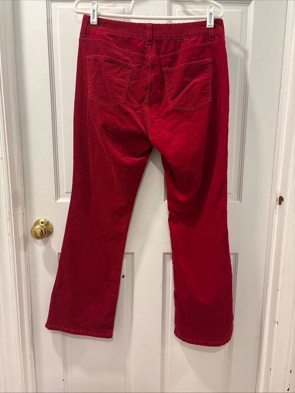 Talbots Women’s Corduroy Pants Size 10 Petite Curvy Fit Straight Leg True Red - Picture 4 of 7